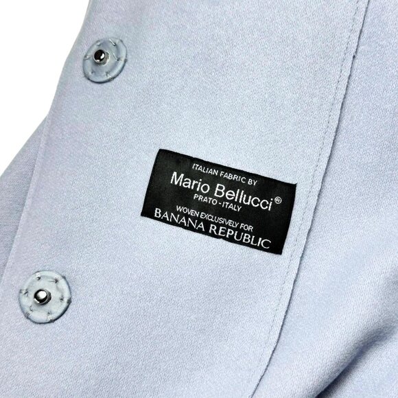 NWT Banana Republic Car Coat Sz.L Light Blue Unlined Italian Wool Minimalist - Picture 8 of 12